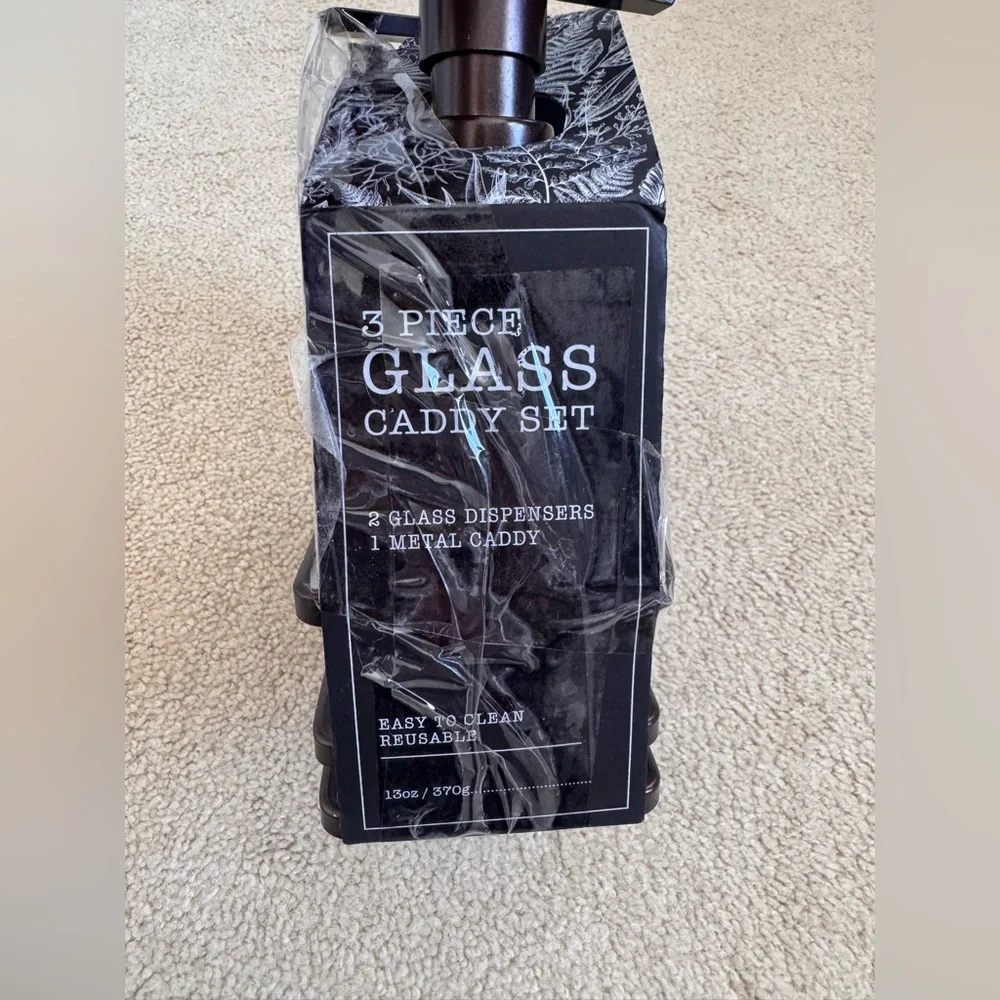 Glass Dispenser Caddy Set